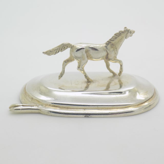 Vintage Italian Handmade Genuine Silver Horse Place Card Holder Made in Florence (Tuscany) For Sale - Image 6 of 10