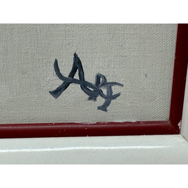 "La Rose Rouge" After René Gruau portrait, painting of woman, wearing hat, covered in roses painting Signed "ARF" Oil on...