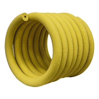 Yellow Coil #01 Sculptural Object by Caspi Ceramics Nl For Sale