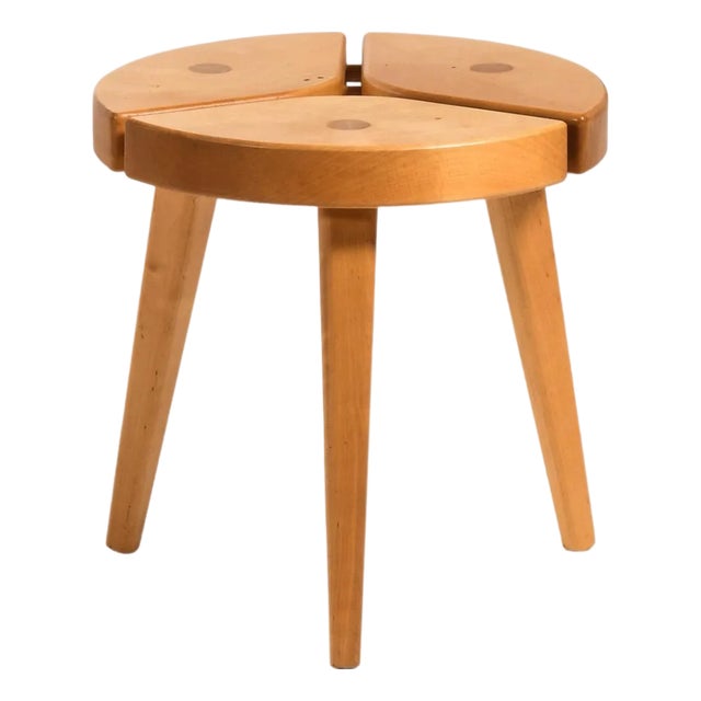 Wooden Stool, Sweden, 1970s For Sale