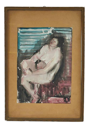 Domenico Paduano, Watercolor Female Figure, Nude, 1950s, Watercolour