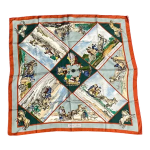 Hermes A Walk Voyages en Russie Russia Loic Dubigeon 90cm Silk Scarf