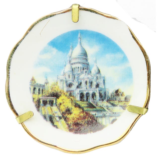 French Petite Paris Limoges Porcelain Souvenir Plates, Pair For Sale - Image 3 of 7