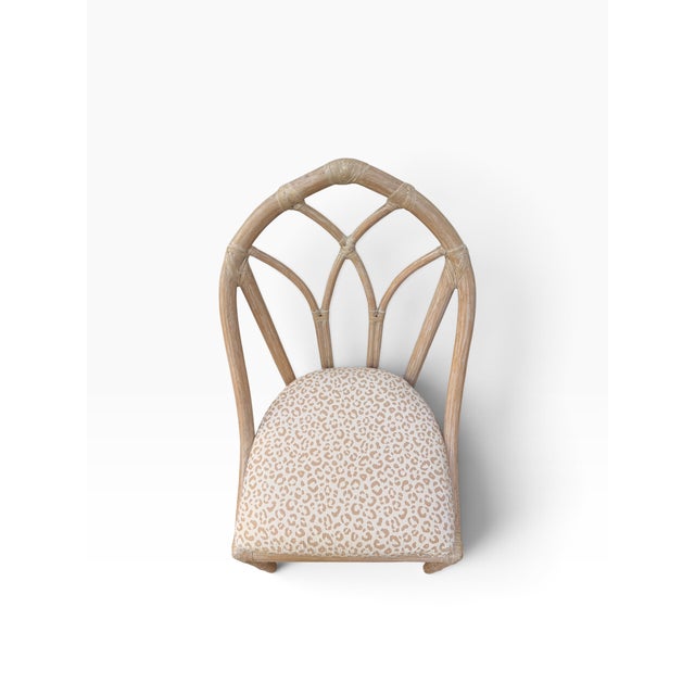 Light Yellow Vintage McGuire Cathedral Cerused Rattan Dining Chairs – Set of 4 For Sale - Image 8 of 14