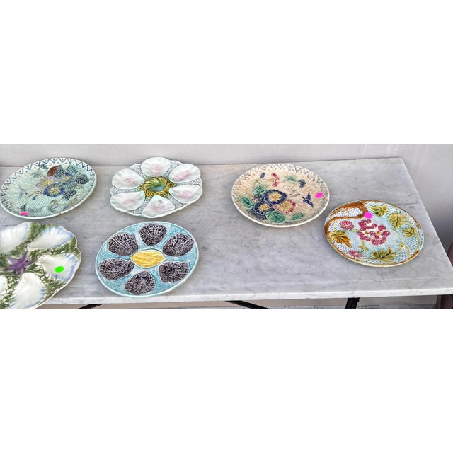Ceramic French Majolica Oyster Plate Orchies, Circa 1900 For Sale - Image 7 of 7