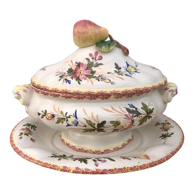 Italian "Primavera" by Ardalt Hand Painted Soup Tureen and Platter