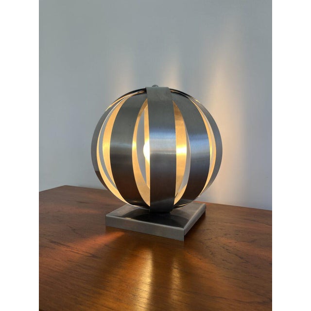 Chrome Moon Table Lamp For Sale - Image 13 of 13