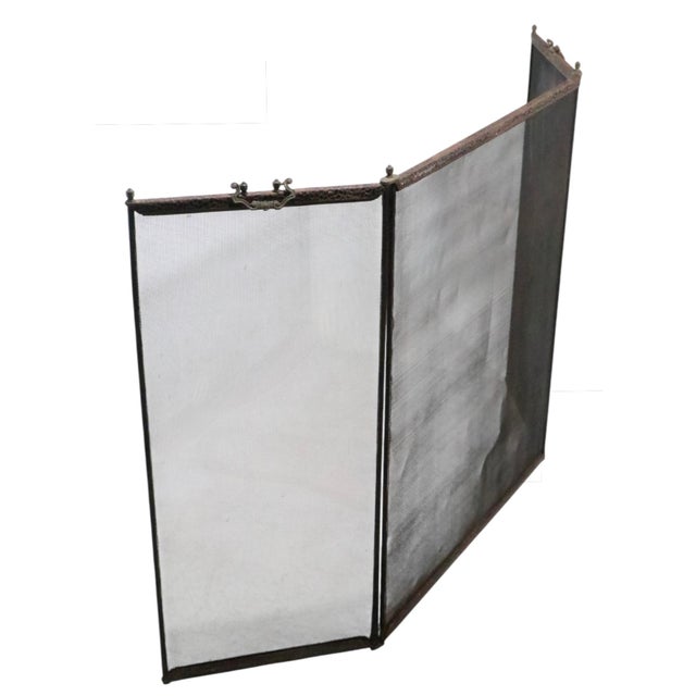 Arts & Crafts Vintage Folding Fireplace Screen Spark Guard C. 1920/30's For Sale - Image 3 of 12