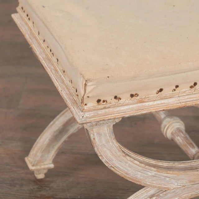 19th Century Swedish White Tabouret Stool For Sale - Image 4 of 11