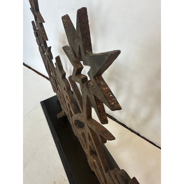Rustic One of a Kind Found Object Iron Fragment Sculpture For Sale - Image 3 of 8
