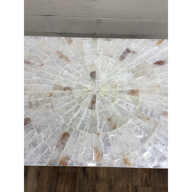 Vintage Hooker Furniture Co Selenite Mosaic Sunburst Dining Table Writing Desk For Sale In Kansas City - Image 6 of 12