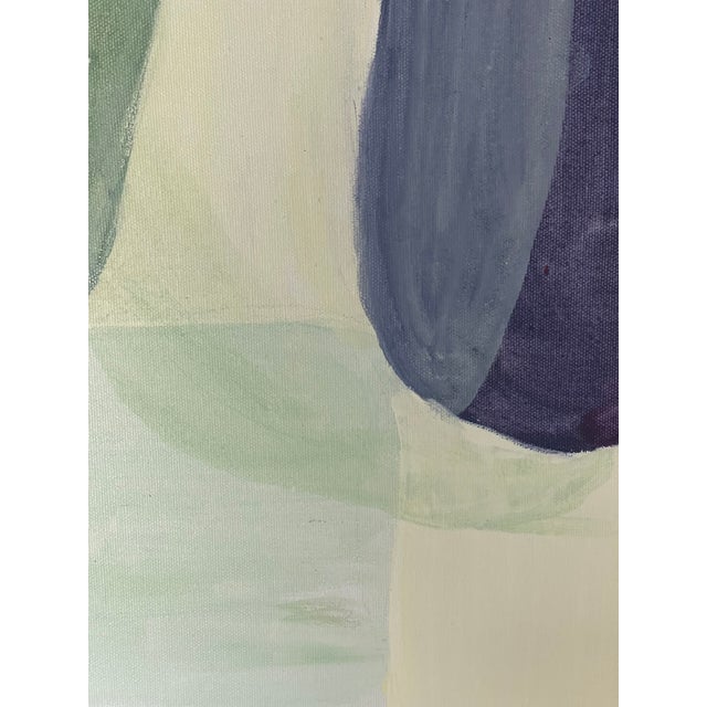 Textile Abstract Modern on Canvas Overlaping Spaces For Sale - Image 7 of 7