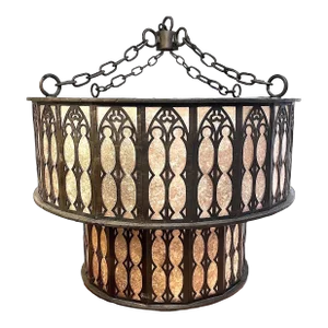 Massive Custom Hand-Forged Iron Gothic Revival Chandelier by Hacienda Lighting