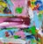 "Magenta Spackle Swath" Contemporary Abstract Expressionist Acrylic Painting by Robbie Kemper For Sale