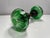 Here we have a beautiful set of antique/vintage bohemian Czech green cut glass swirl starburst door knobs with original...