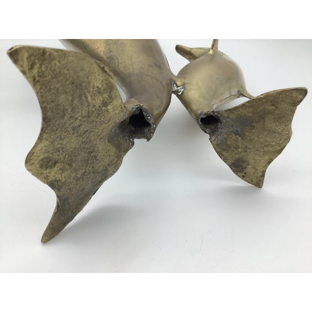 Metal 1960s Mom and Baby Brass Dolphins Figurine For Sale - Image 7 of 13