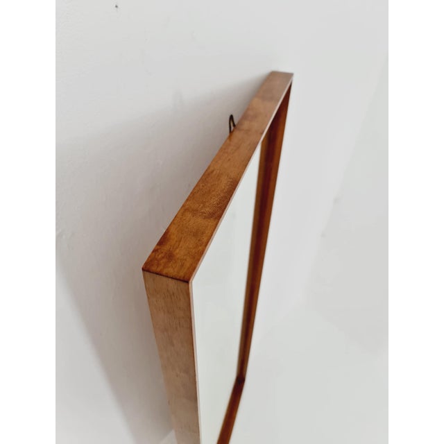 Mid-Century Modern German Teak Wall-Mounted Mirror, 1960s For Sale - Image 9 of 11