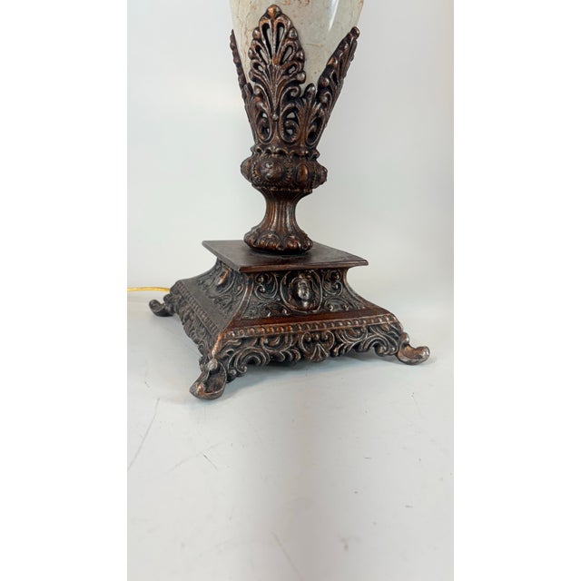 Vintage Lamp Marble & Bronzed Metal, Baroque, Neoclassical, Victorian Style For Sale - Image 4 of 12