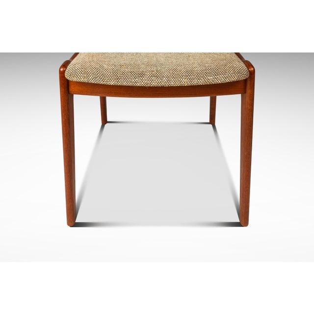 Danish Mid-Century Modern Dining / Desk Chair in Solid Teak & Original Oatmeal Fabric Attributed to Scandinavia Woodworks Co., C. 1970's For Sale - Image 11 of 18
