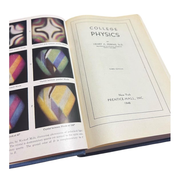Cornflower Blue College Physics — Third Edition, First Printing (1948) by Henry A. Perkins, Sc.D. For Sale - Image 8 of 11