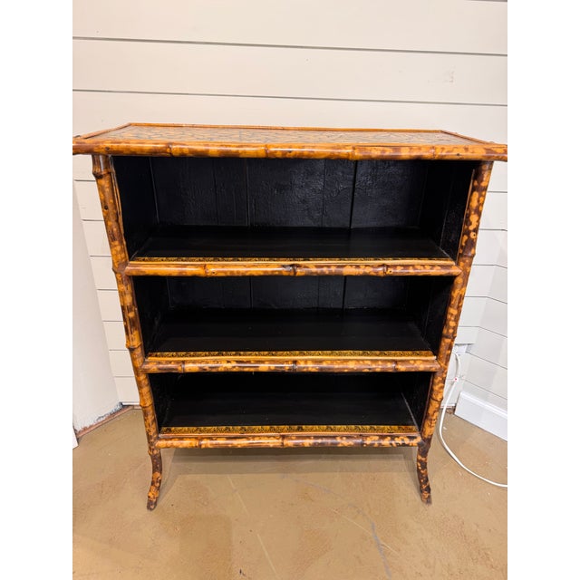19th Century Bamboo Decoupage Bookshelf For Sale - Image 9 of 13