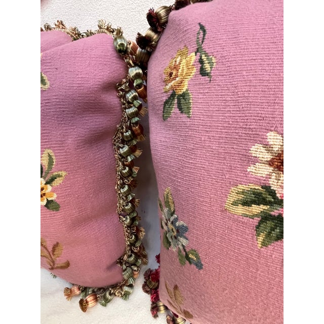 A Set of Two Pillows Upholstered With Tapestry For Sale - Image 4 of 6