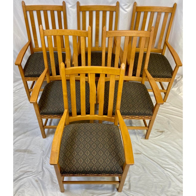 Vintage Oak Collingwood Furniture Arts and Crafts Chairs Set of 6