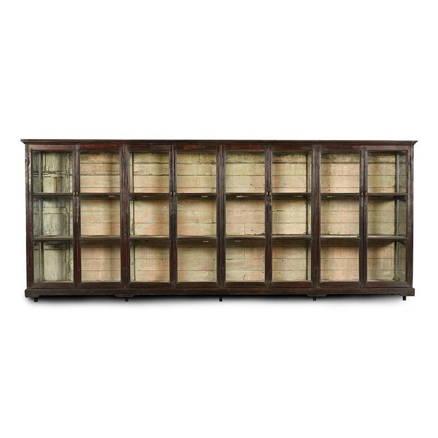 Large Wooden Showcase, 1940s For Sale - Image 6 of 6