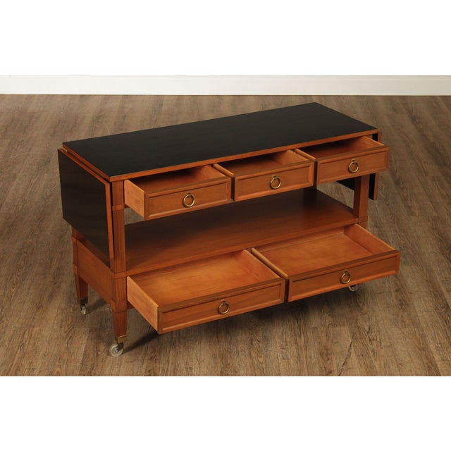 Baker Furniture Company Baker Furniture Milling Road Directoire Style Walnut Rolling Server For Sale - Image 4 of 18