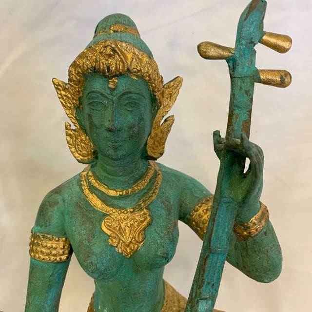 Bronze Thai Musicians Statues a Pair Chairish