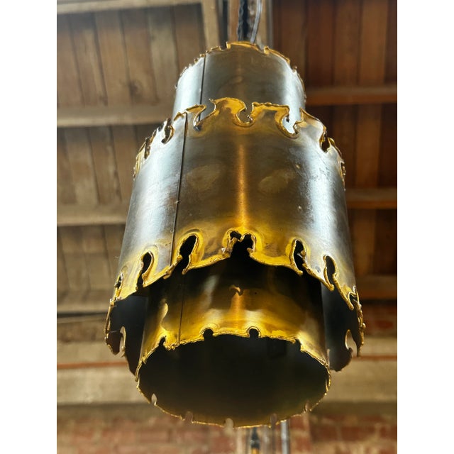 Mid-Century Modern Brass Pendant Italy 1950s For Sale - Image 4 of 8