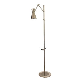 Nickel and Marble Floor Easel Lamp For Sale
