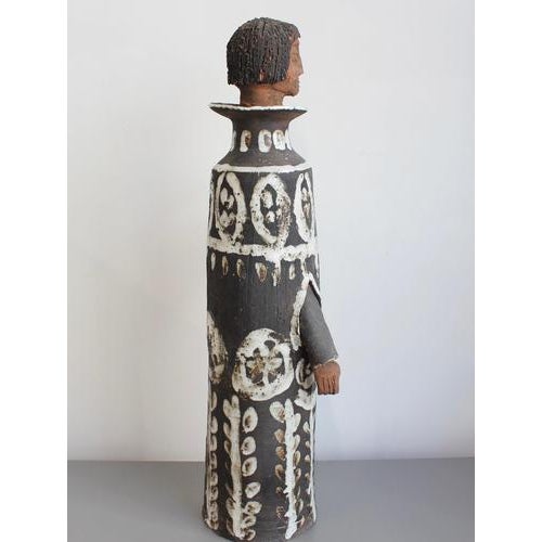 Ceramic Albert Thiry, Robed Figure' French Stoneware Sculpture1960s, Stoneware For Sale - Image 7 of 18