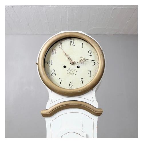 Swedish Mora Clock in White Gold, 1800s For Sale - Image 3 of 5