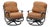 Cast Aluminum Pair Of Outdoor Swivel Lounge Chairs With Cushions For Sale