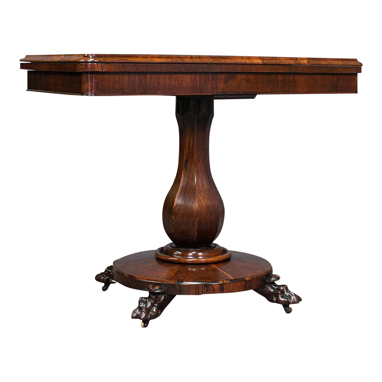 Antique Folding Card Table, Rosewood, Games, Bridge, Newly