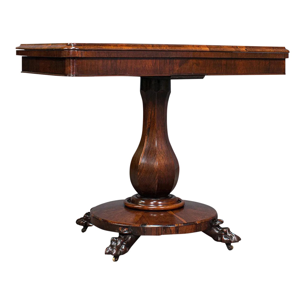 Antique Folding Card Table, Rosewood, Games, Bridge, Newly