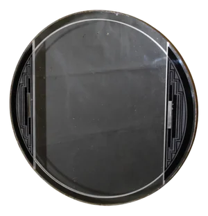 Art Deco Mirror with Geometric Acid Decor Around 1930, Unkns