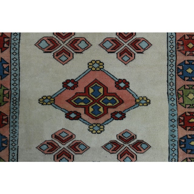 1970s Vintage Turkish Oushak Handmade Wool Cotton Orange Runner Rug For Sale - Image 4 of 11