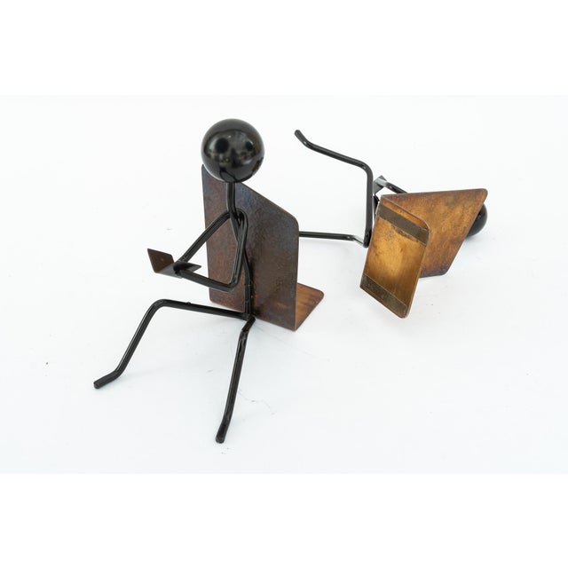 Vintage Hammered Bookends, 1950s, Set of 2 For Sale - Image 12 of 13