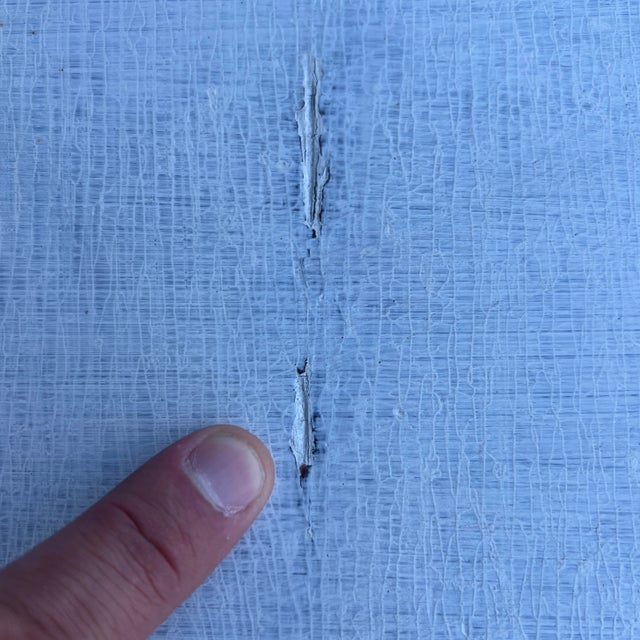 A Antique White Painted Softwood Pennsylvania Sheraton One Drawer Side Table, Circa 1850's For Sale - Image 6 of 12