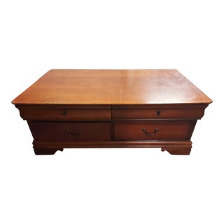 Late 20th Century Broyhill Coffee Table With 4 Drawers For Sale