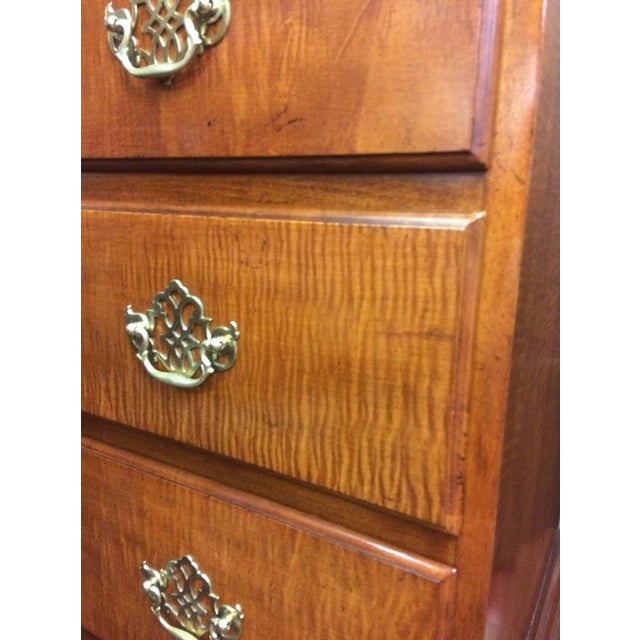 Tiger Maple Queen Anne Highboy, Baker Furniture For Sale - Image 14 of 15