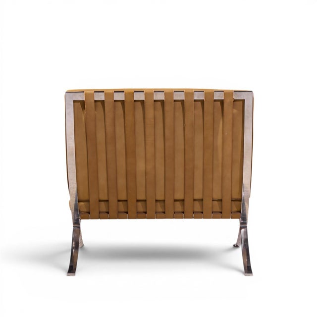 Mies Van Der Rohe for Knoll Mid Century Barcelona Lounge Chairs - Pair For Sale - Image 9 of 13