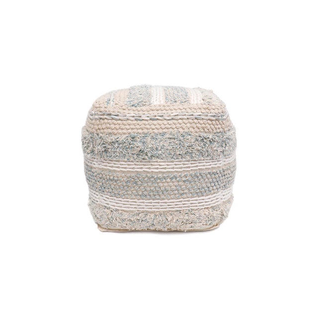 Modern Pasargad Home Grandcanyon Cotton Braided Pouf For Sale - Image 3 of 11