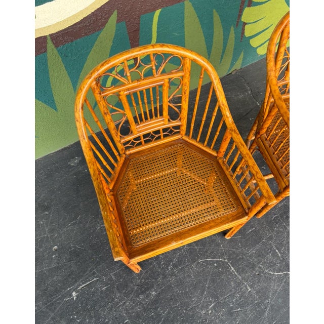 Hollywood Regency Brighton Pavilion Bamboo Chair Pair For Sale - Image 3 of 12