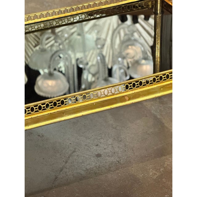 Transitional Pair of Jansen Manner Brass and Black Glass Tables For Sale - Image 3 of 10