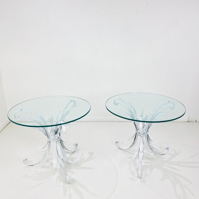 Coco Chanel Coco Chanel Style Sheaf of Wheat Side Tables - A Pair For Sale - Image 4 of 9