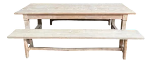 Beech Farm Table and Benches, Set of 3
