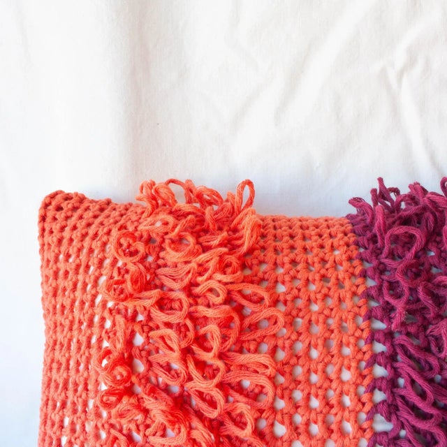Early 21st Century Orange & Red Textures from the Loom Pillow by Com Raiz For Sale - Image 5 of 9